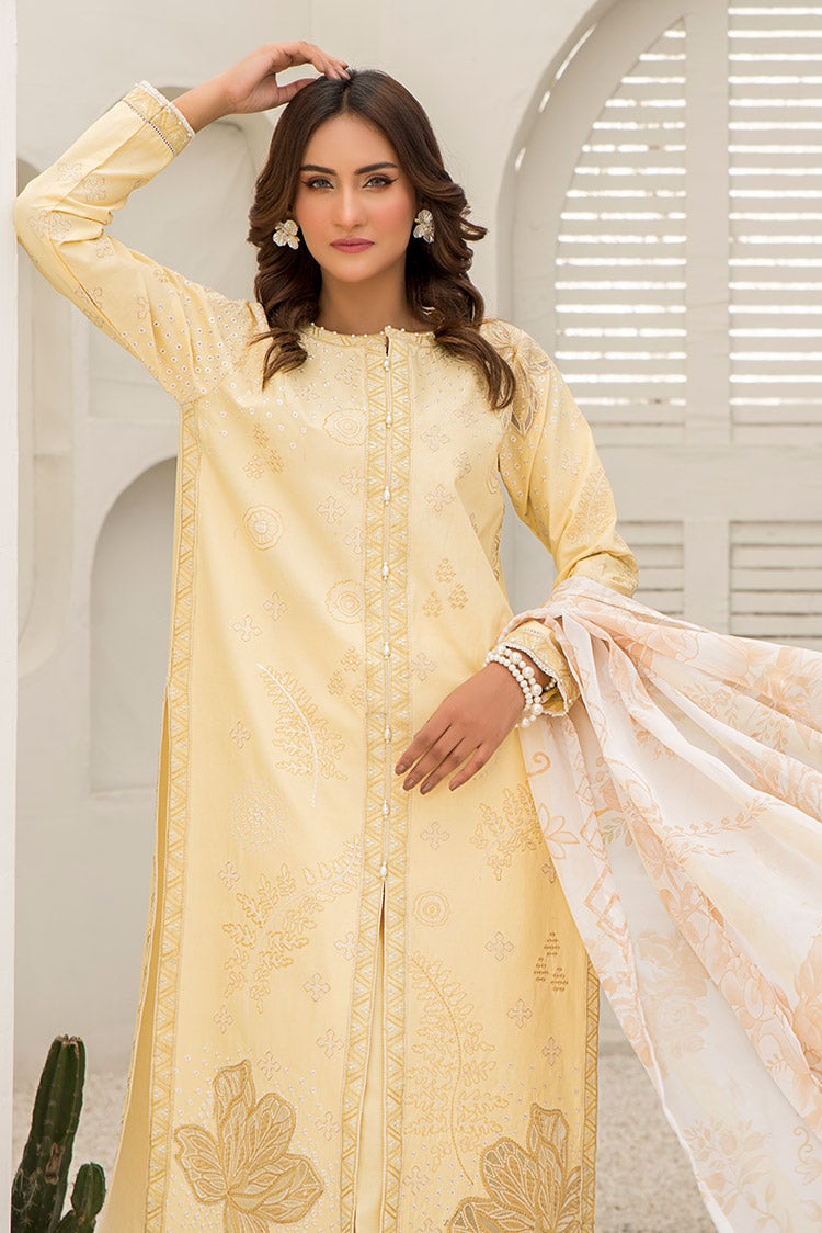 3-PC Stitched Embroidered Suit