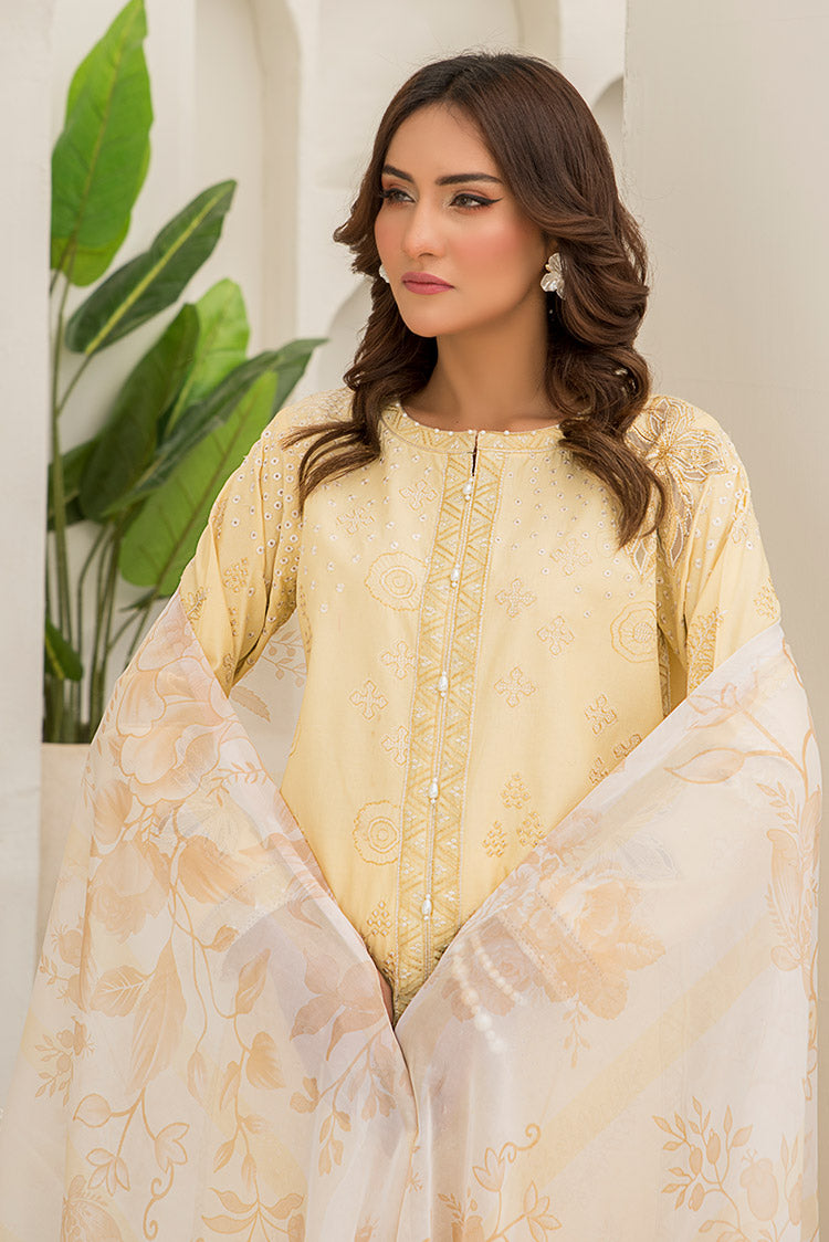 3-PC Stitched Embroidered Suit