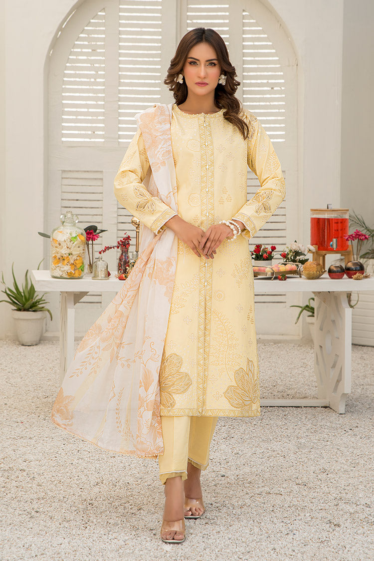 3-PC Stitched Embroidered Suit