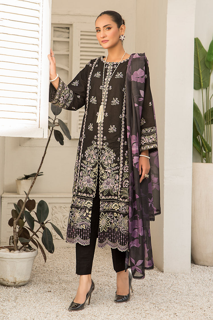 3-PC Stitched Embroidered Suit