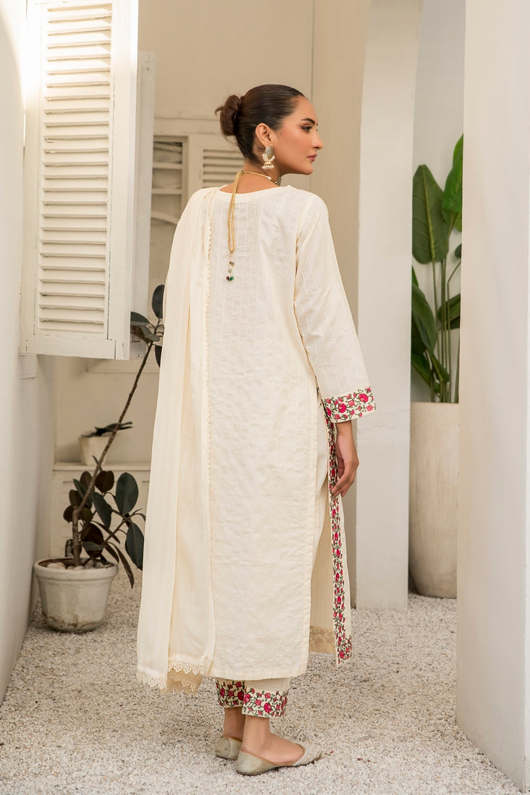 3-PC Stitched Embroidered Suit