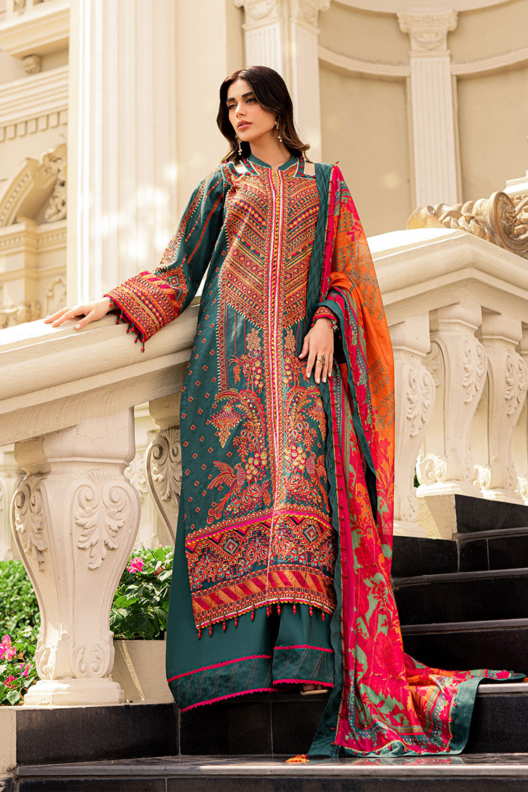 3-PC Unstitched Embroidered Lawn Suit