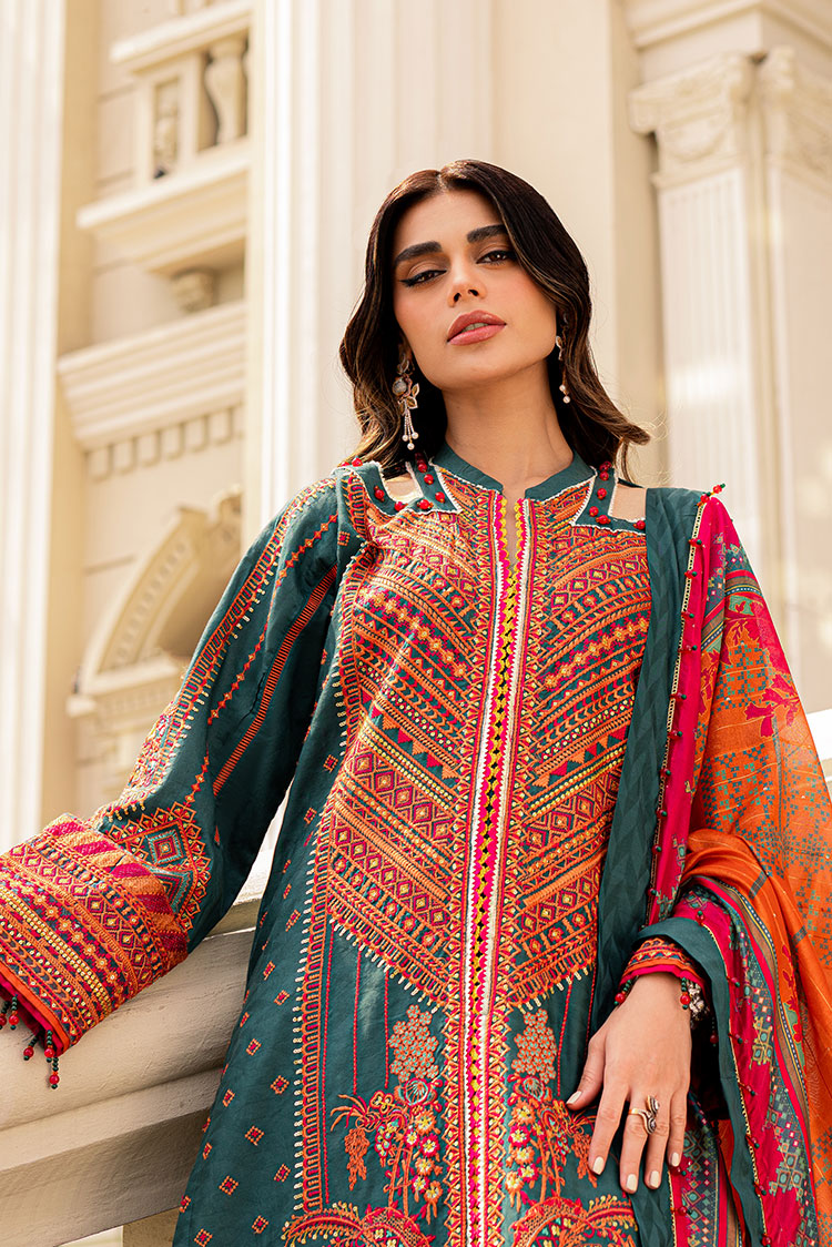 3-PC Unstitched Embroidered Lawn Suit