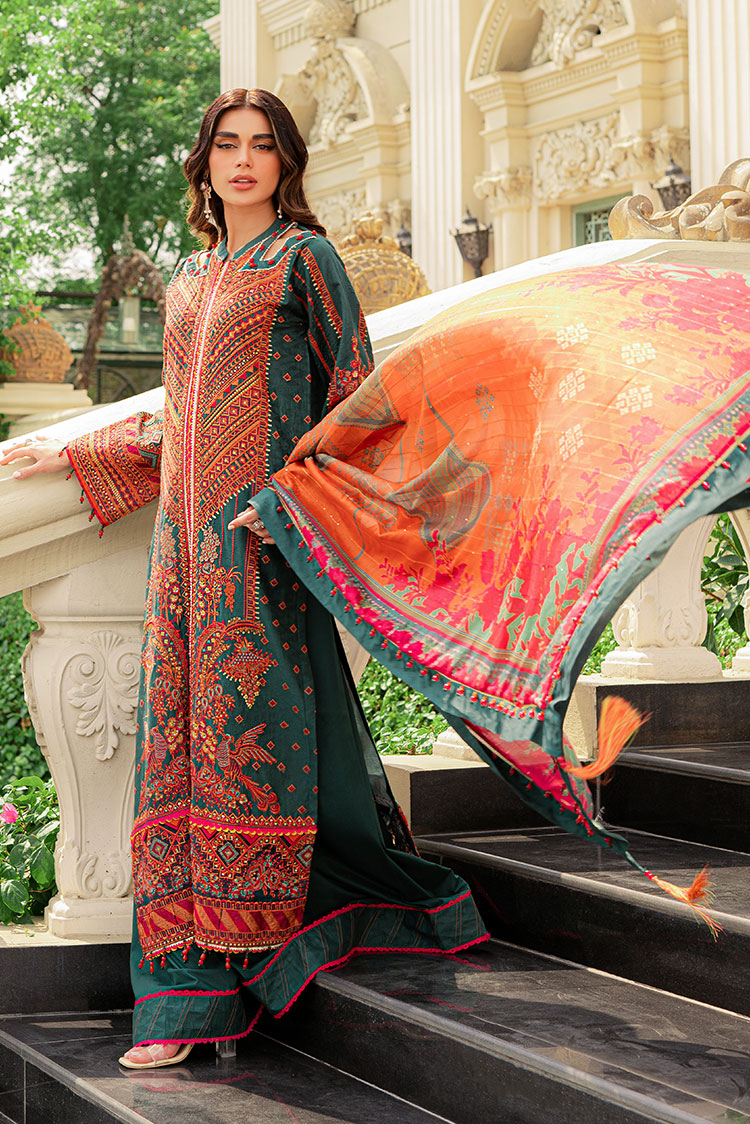 3-PC Unstitched Embroidered Lawn Suit