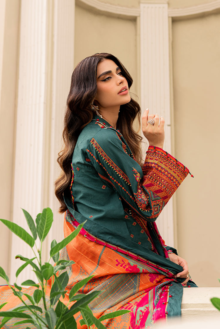 3-PC Unstitched Embroidered Lawn Suit