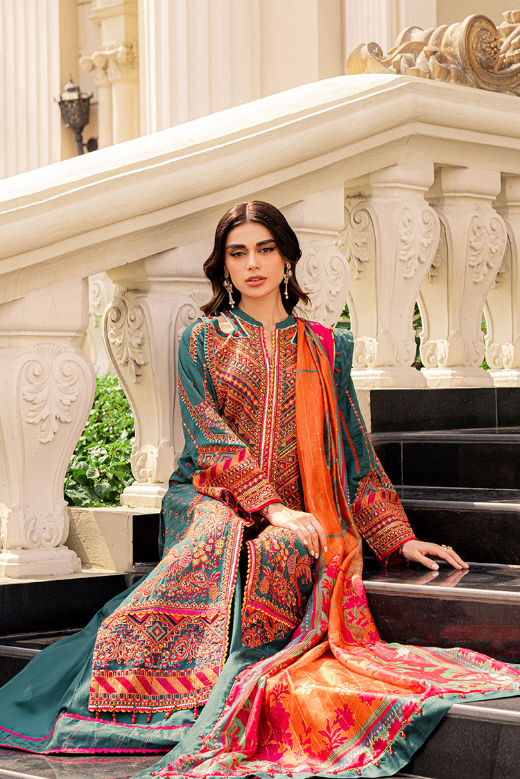 3-PC Unstitched Embroidered Lawn Suit