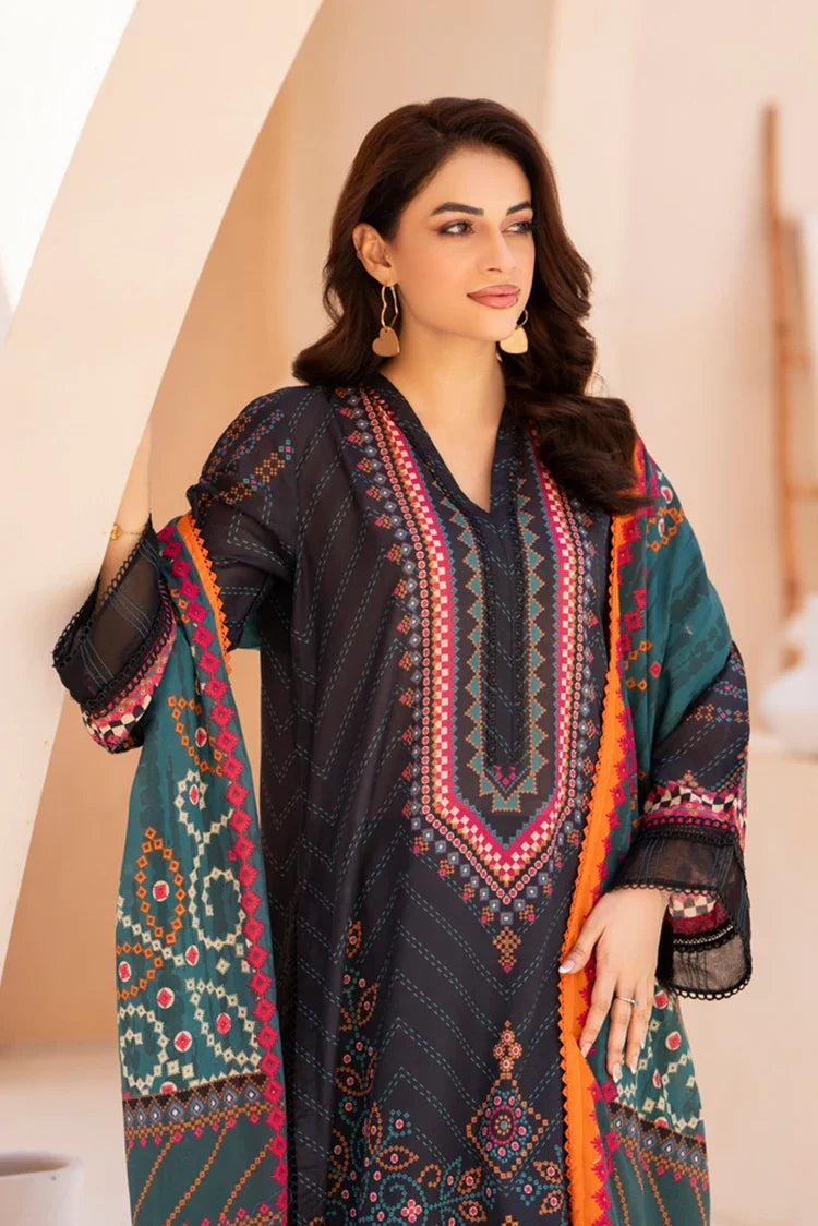 3-PC Unstitched Printed Lawn Suit