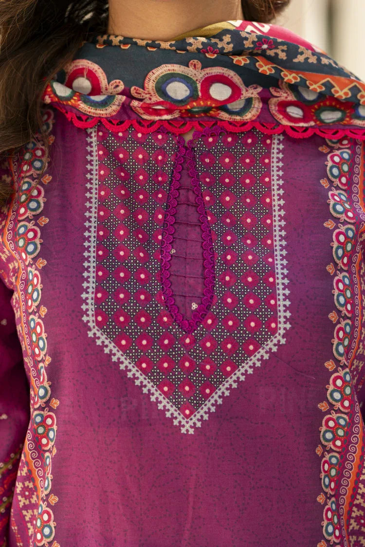 3-PC Unstitched Printed Lawn Suit