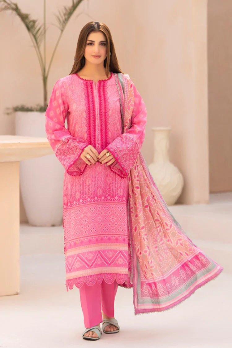 3-PC Unstitched Printed Lawn Suit