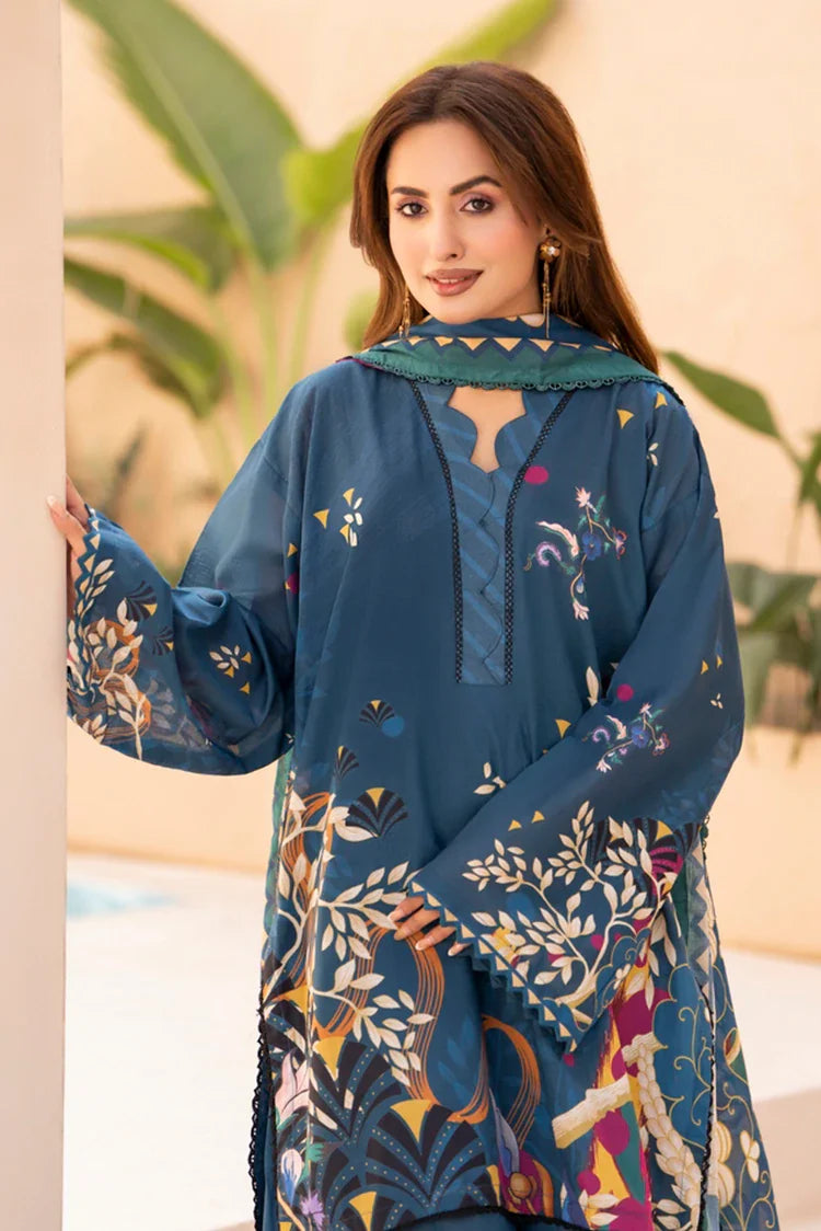 3-PC Unstitched Printed Lawn Suit