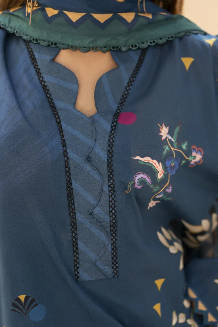 3-PC Unstitched Printed Lawn Suit