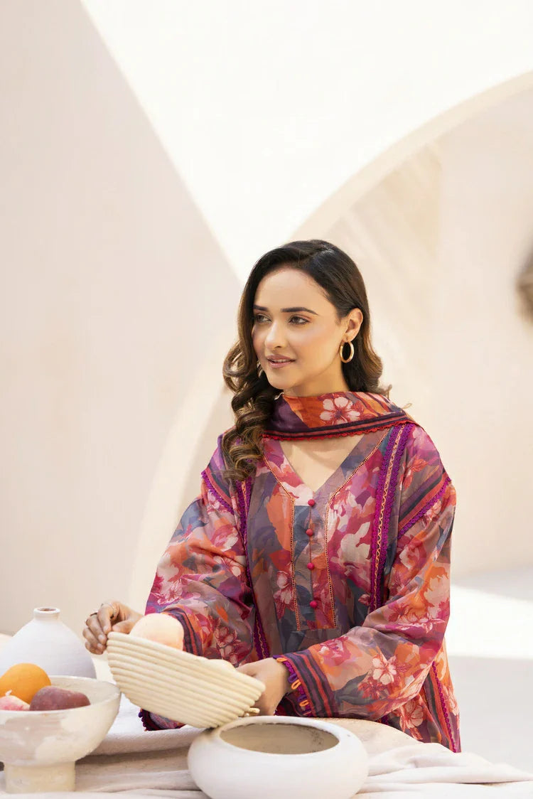 3-PC Unstitched Printed Lawn Suit