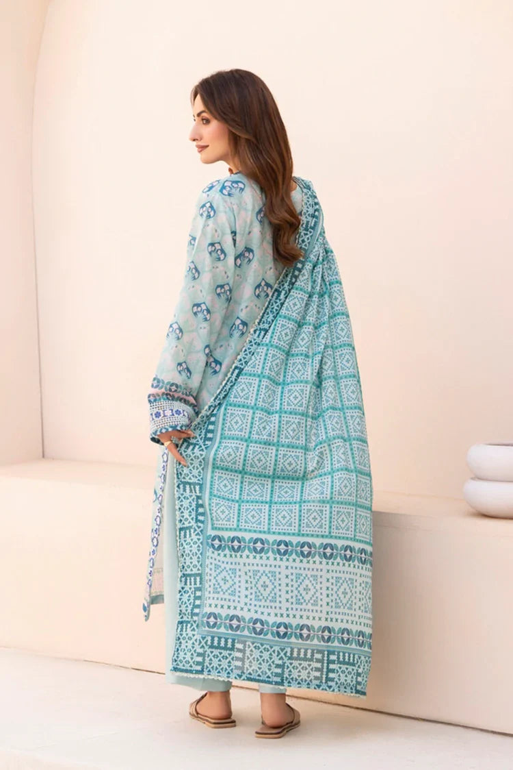 3-PC Unstitched Printed Lawn Suit