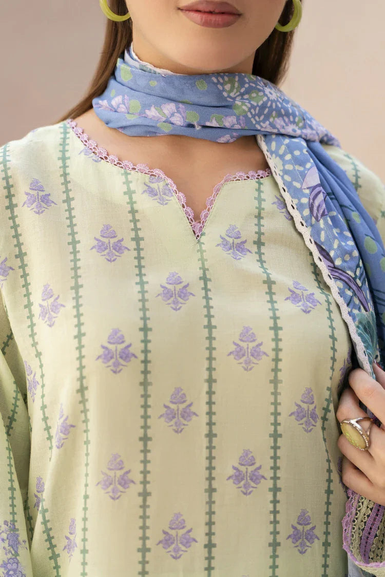 3-PC Unstitched Printed Lawn Suit