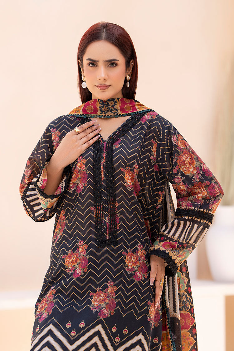 3-PC Unstitched Printed Lawn Suit