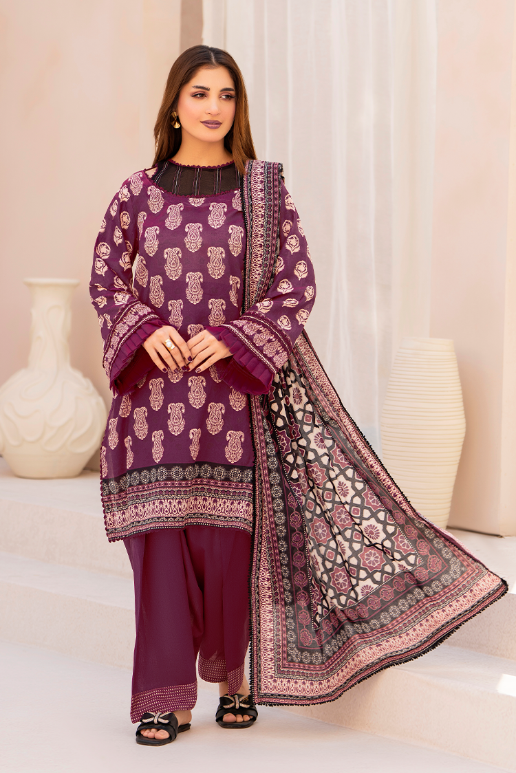 3-PC Unstitched Printed Lawn Suit