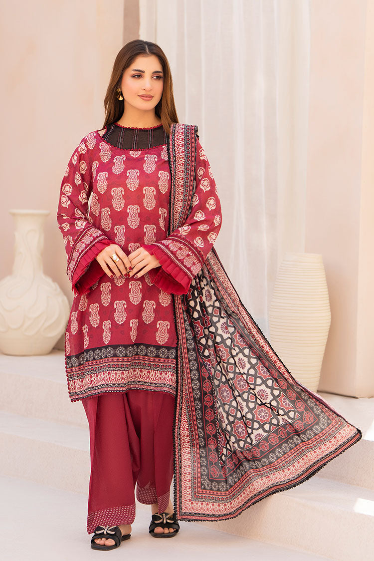 3-PC Unstitched Printed Lawn Suit