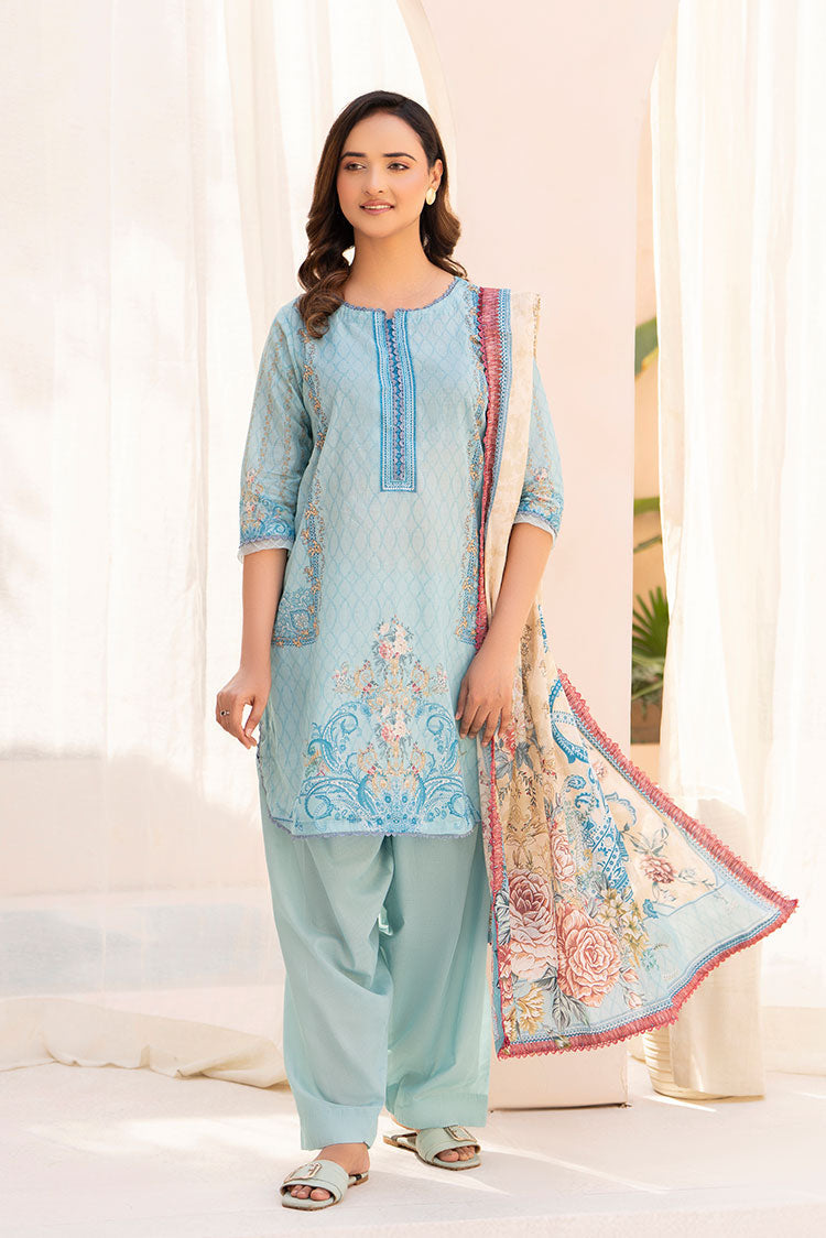 3-PC Unstitched Printed Lawn Suit
