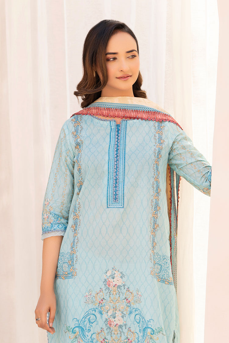 3-PC Unstitched Printed Lawn Suit