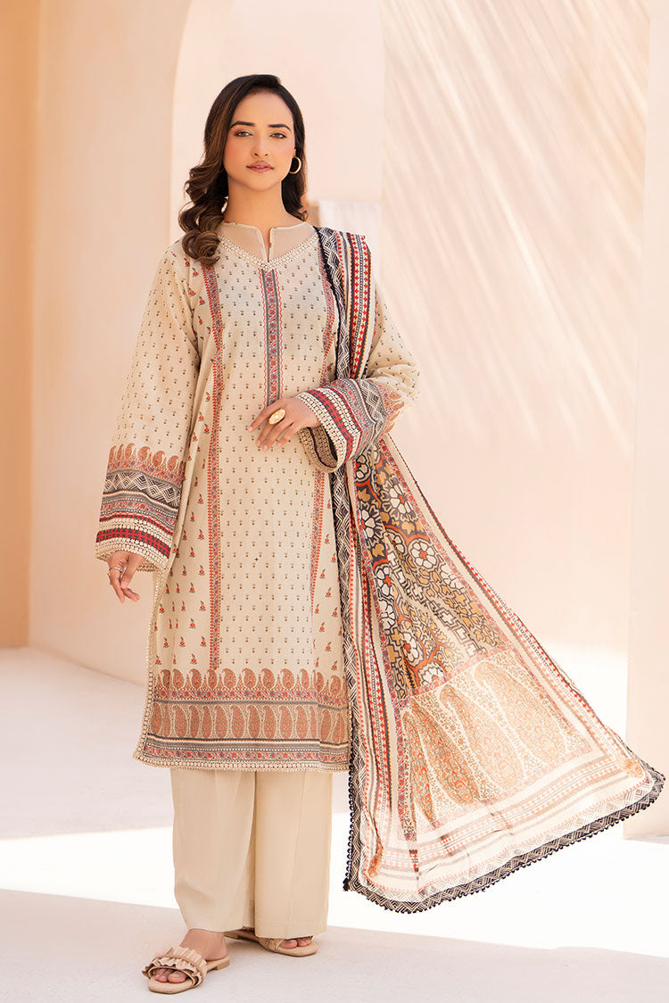 3-PC Unstitched Printed Lawn Suit