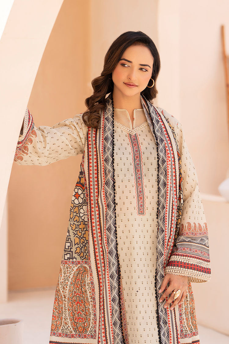 3-PC Unstitched Printed Lawn Suit