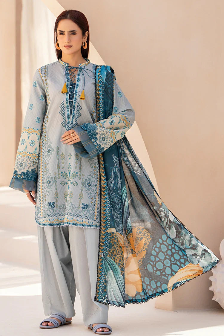 3-PC Unstitched Printed Lawn Suit