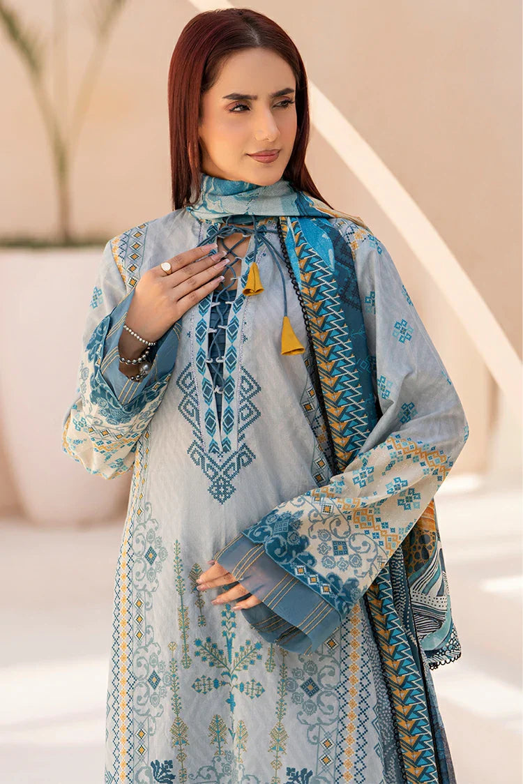 3-PC Unstitched Printed Lawn Suit