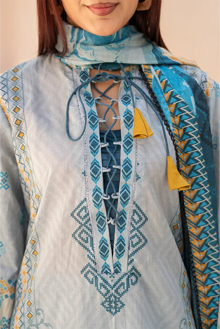 3-PC Unstitched Printed Lawn Suit