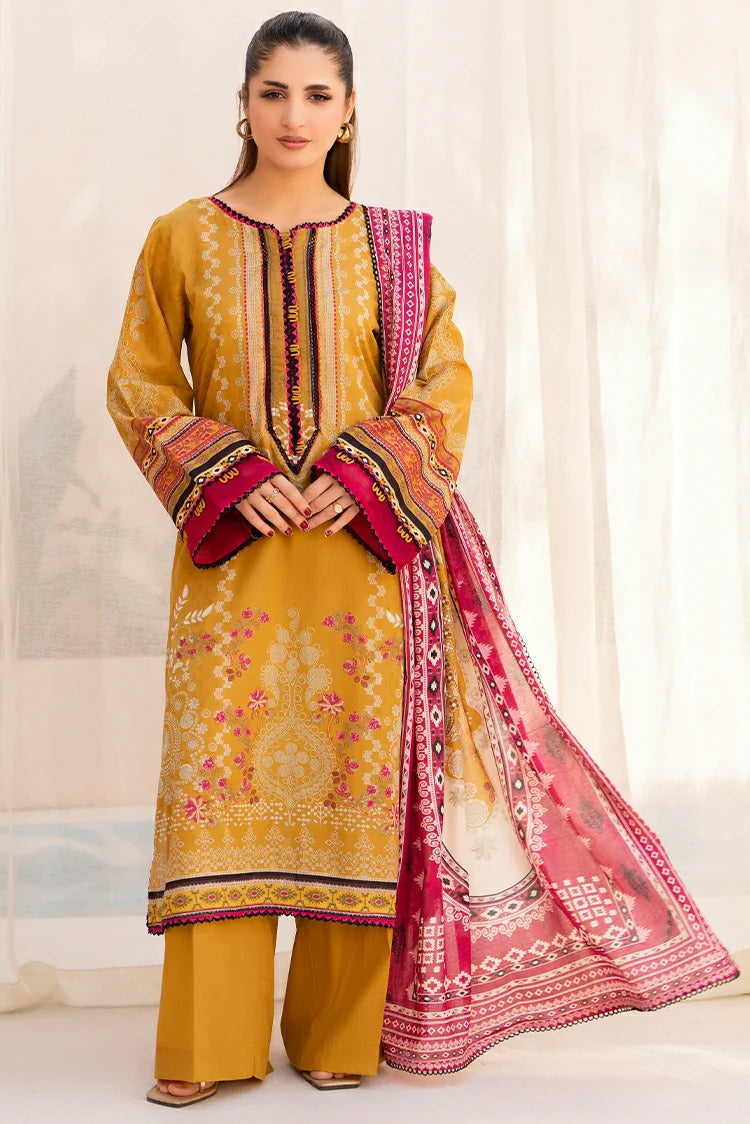 3-PC Unstitched Printed Lawn Suit
