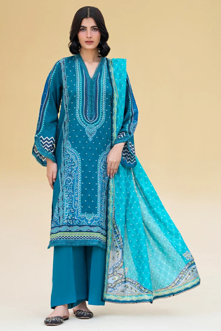 3-PC Unstitched Printed Lawn Suit