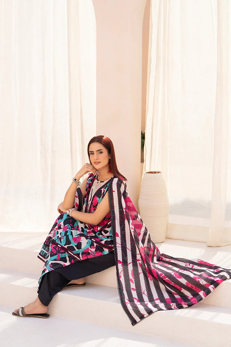 3-PC Unstitched Printed Lawn Suit