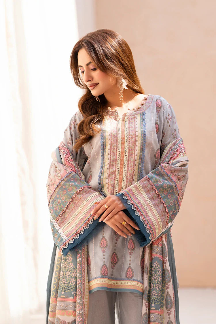 3-PC Unstitched Printed Lawn Suit