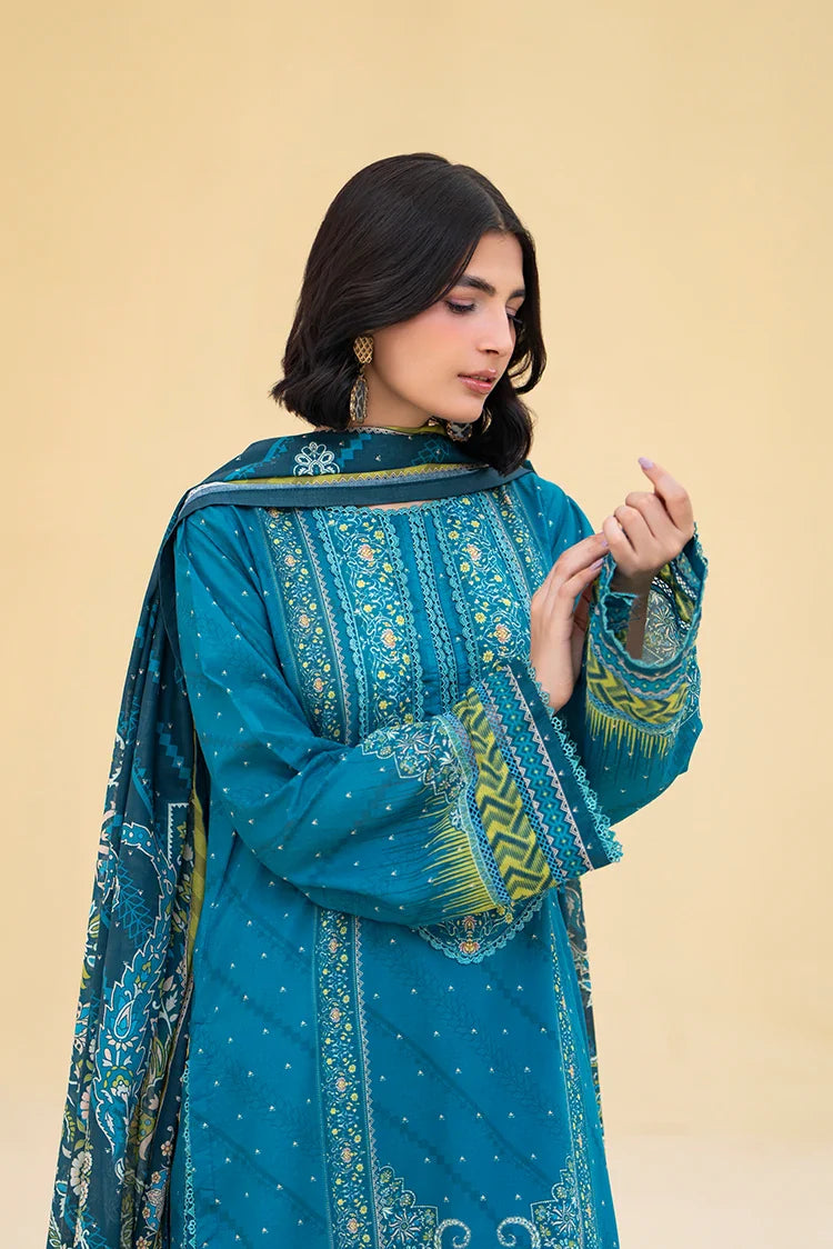 3-PC Unstitched Printed Lawn Suit