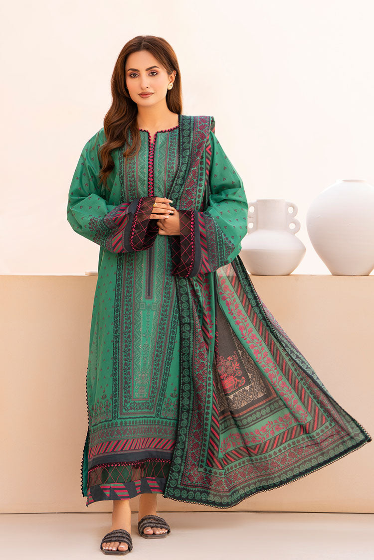 3-PC Unstitched Printed Lawn Suit
