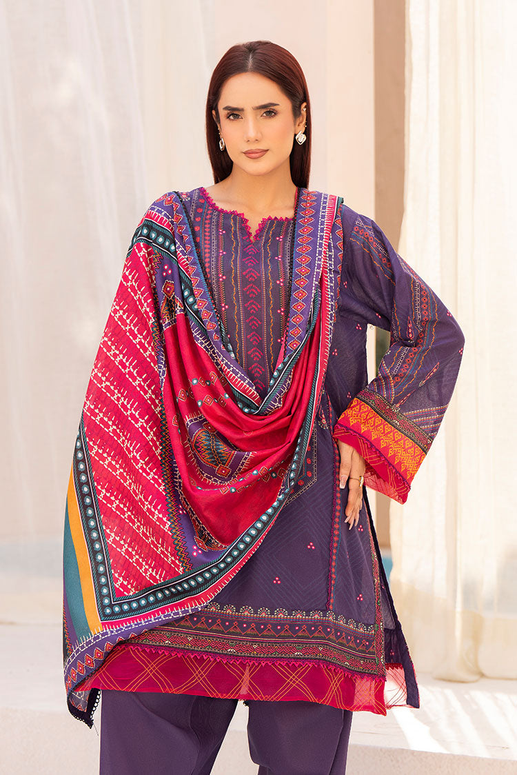 3-PC Unstitched Printed Lawn Suit