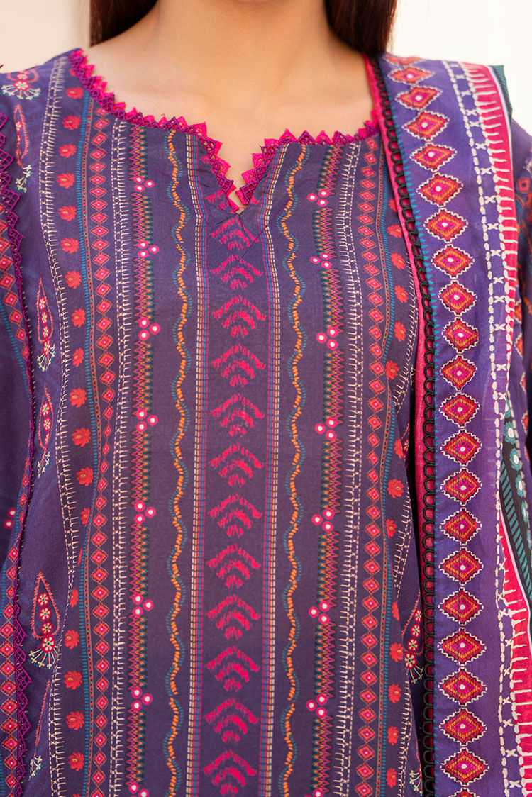 3-PC Unstitched Printed Lawn Suit