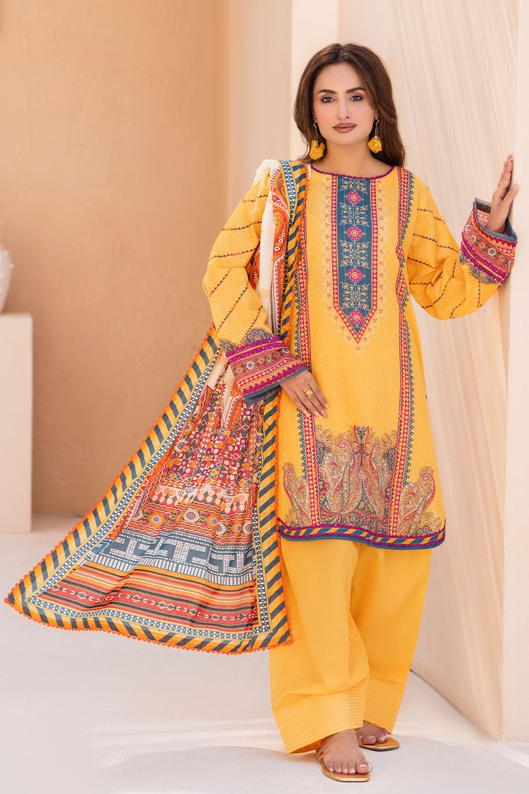 3-PC Unstitched Printed Lawn Suit