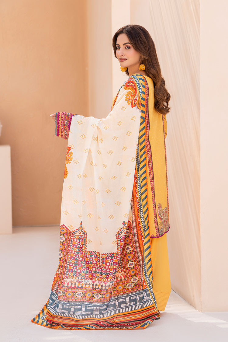 3-PC Unstitched Printed Lawn Suit