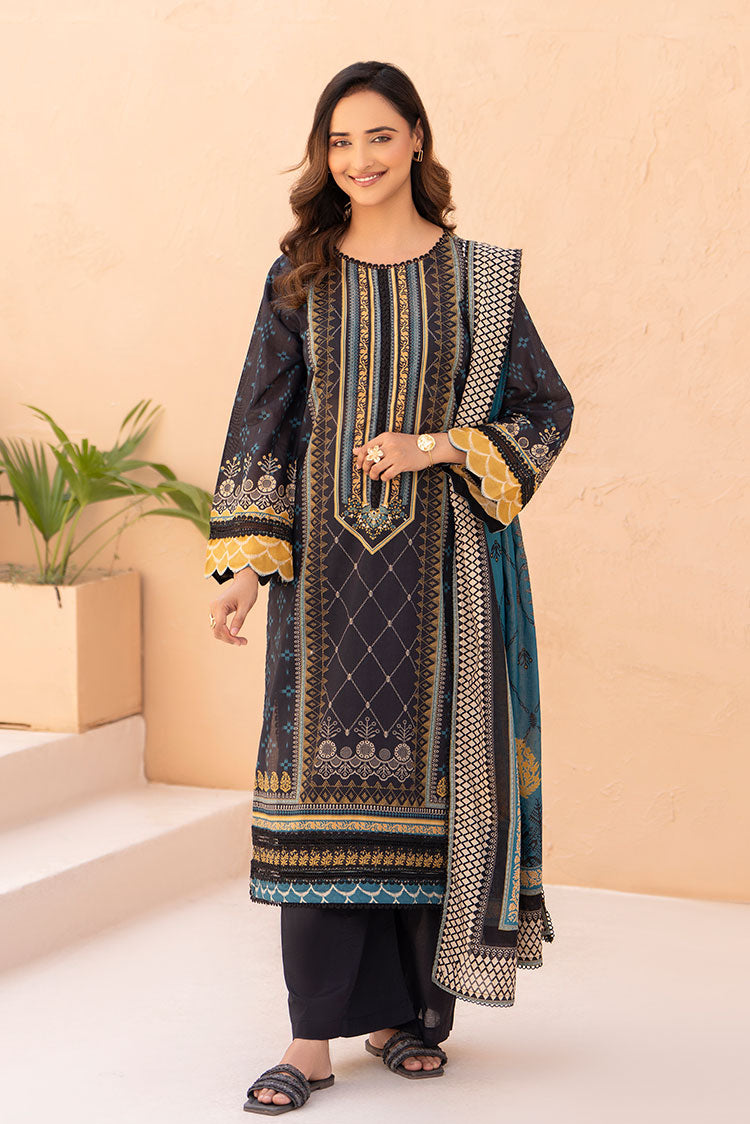 3-PC Unstitched Printed Lawn Suit