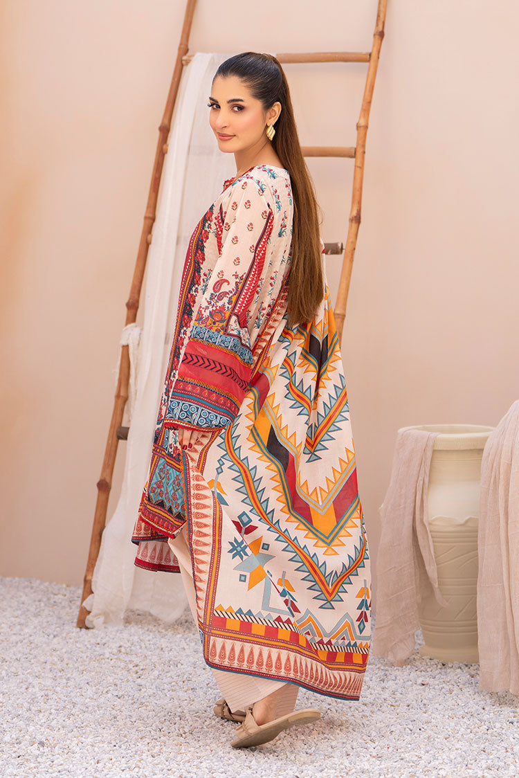 3-PC Unstitched Printed Lawn Suit