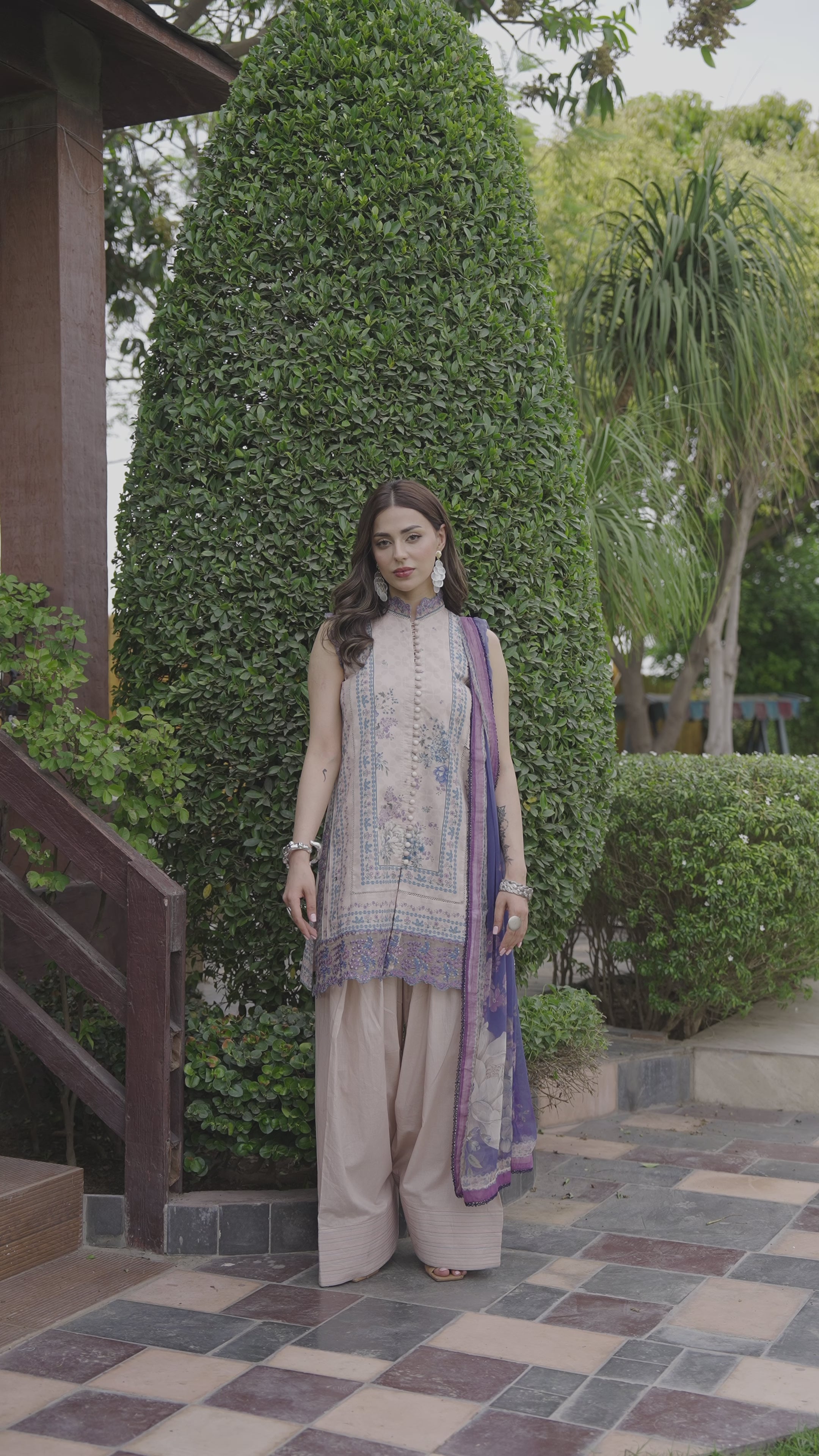 3-PC Unstitched Embroidered Lawn Suit