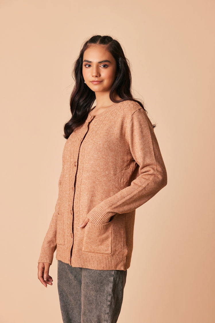 Round Neck Cardigan Sweater