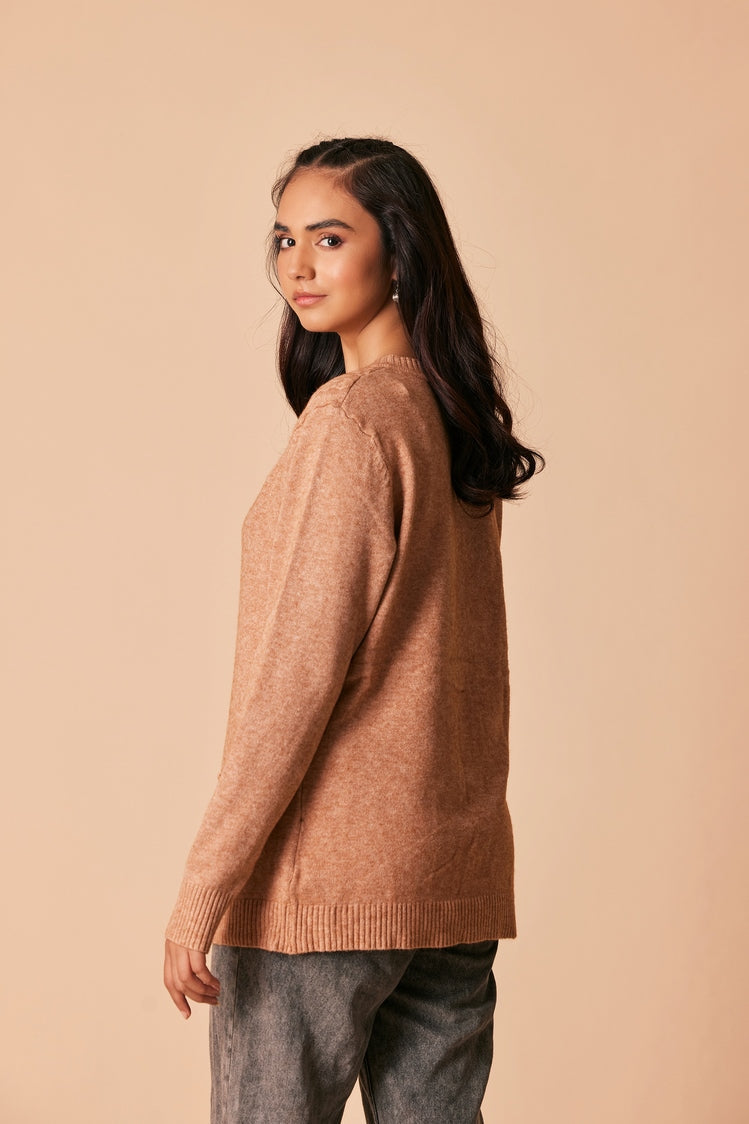 Round Neck Cardigan Sweater