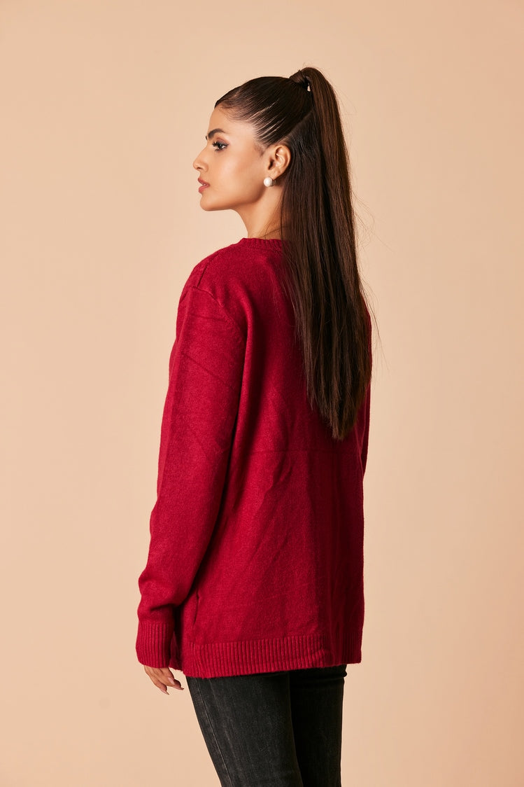 Round Neck Cardigan Sweater