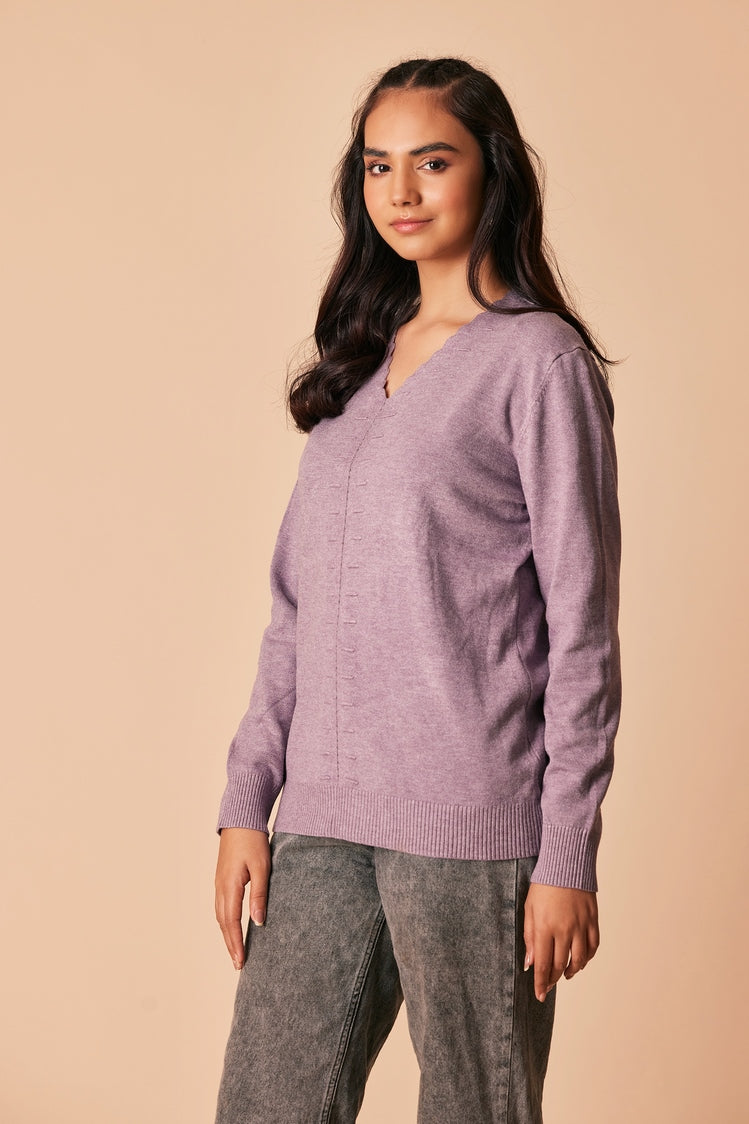 V-Neck Pullover Sweater