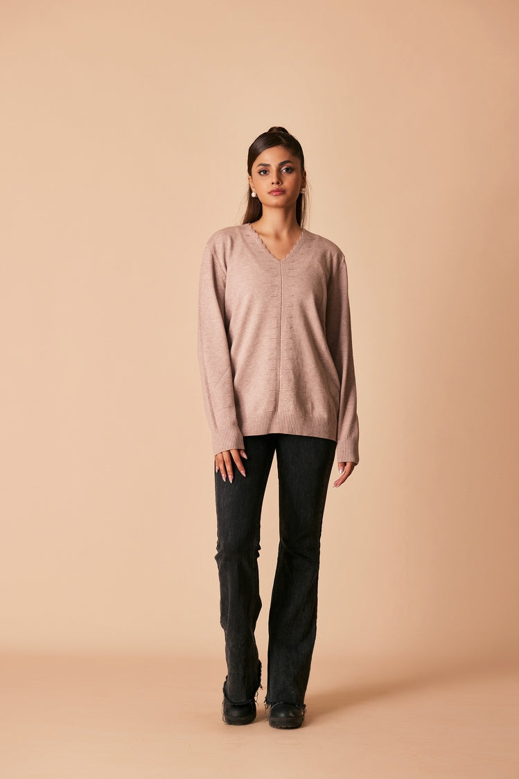 V-Neck Pullover Sweater