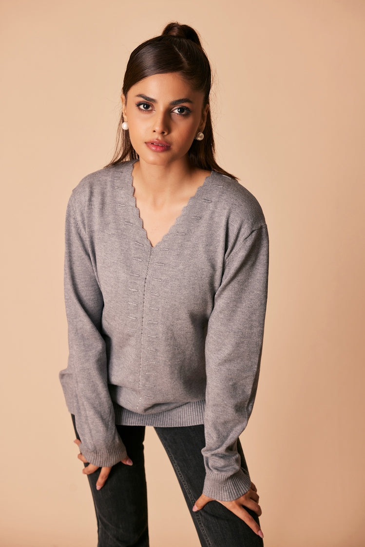 V-Neck Pullover Sweater