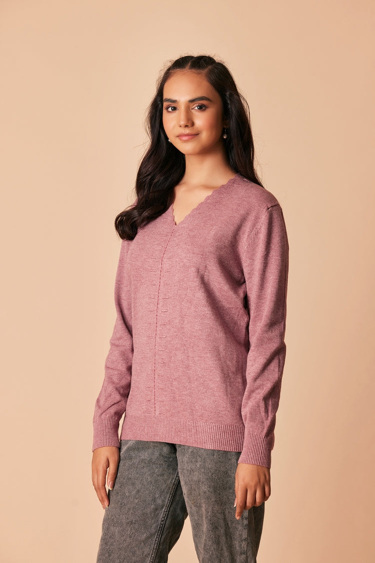 V-Neck Pullover Sweater