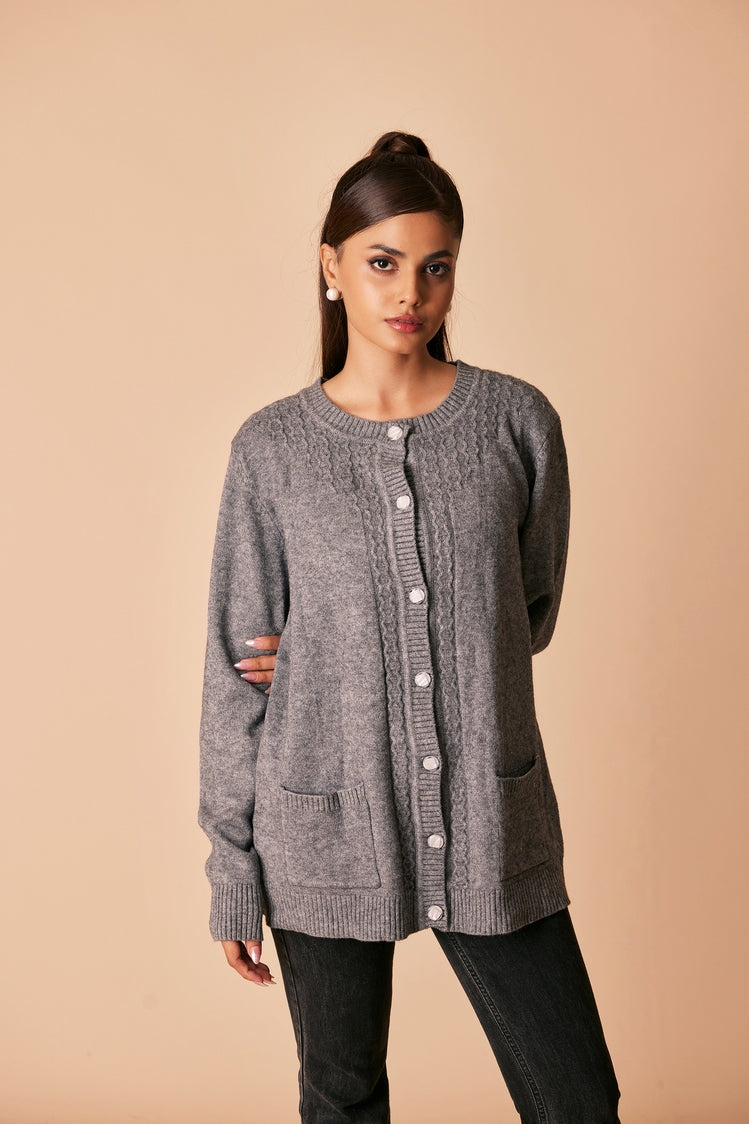 Round Neck Cardigan Sweater