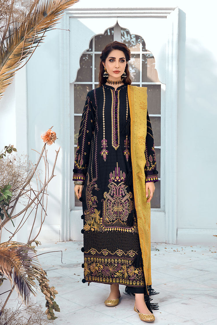 3-PC Unstitched Embroidered Jacquard Khaddar Suit